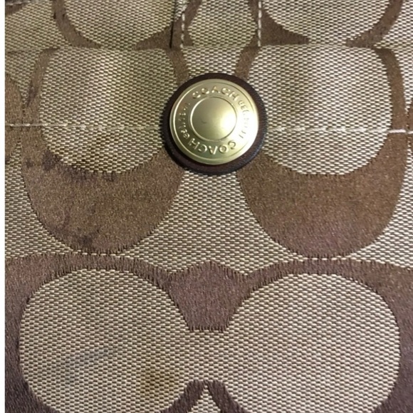 Coach vintage brown CC signature print canvas handbag - Picture 4 of 7